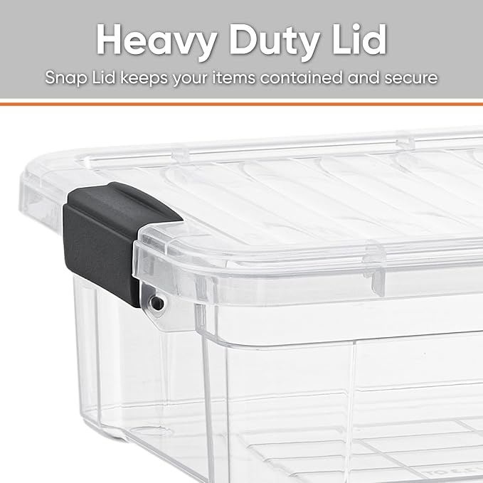 Superio Storage Bins with Lids- 8 Pack, 4.5 Qt Clear Boxes - Image 3
