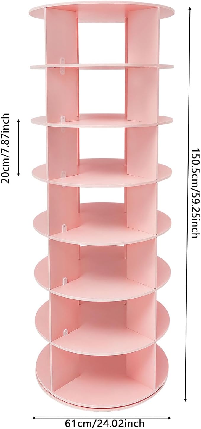 Rotating Shoe Rack Tower, 7 Tier Vertical Shoe Storage Rack, 360 Revolving - Image 3