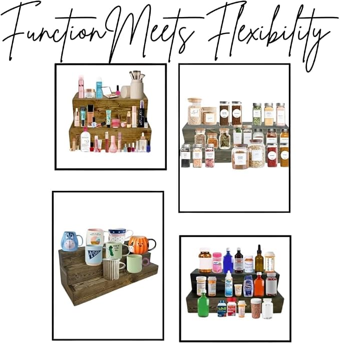 Tiered Bottle Shelf | 2 Tier Liquor Bottle Display | Bar Organization | Display - Image 7