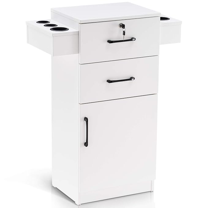 BarberPub 38"x18"x14" Locking Beauty Salon Storage Cabinet, Barber Styling by BarberPub