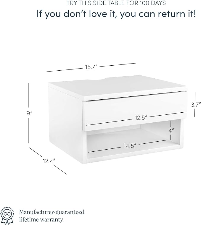 Nathan James Jackson Wall Mounted Floating Bedroom Nightstand - Image 2