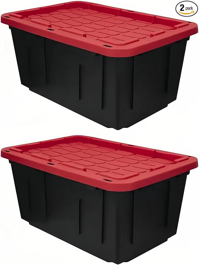 27 Gallon Large Storage Bin 2-Pack, Stackable Plastic Tote by Unknown