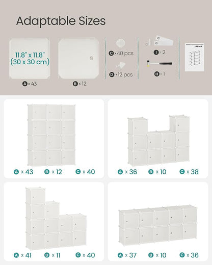SONGMICS Cube Storage Organizer, Closet Storage Shelves, DIY Plastic Closet - Image 6