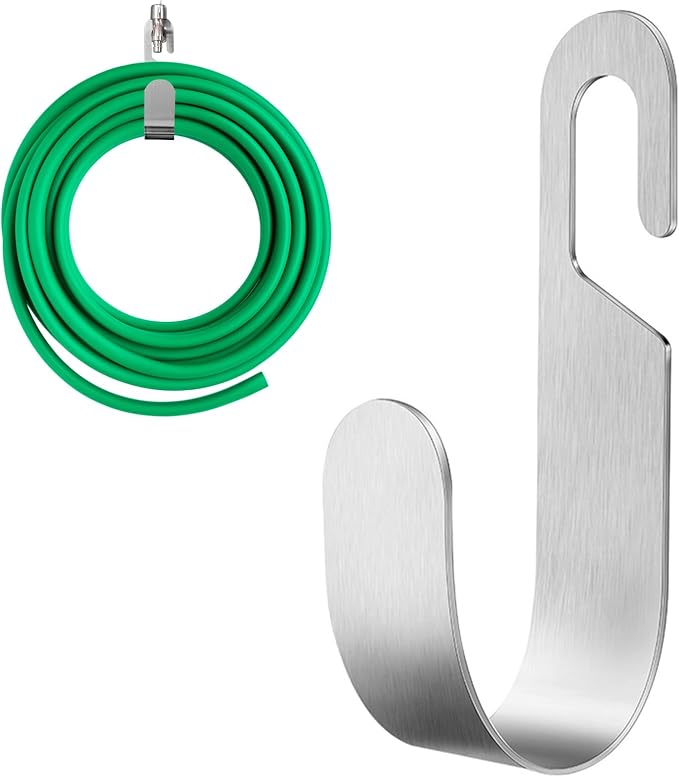 Garden Hose Hanger, Stainless Steel Wall Mount Water Hose Holder, Hanging Hose by Lunhoo+