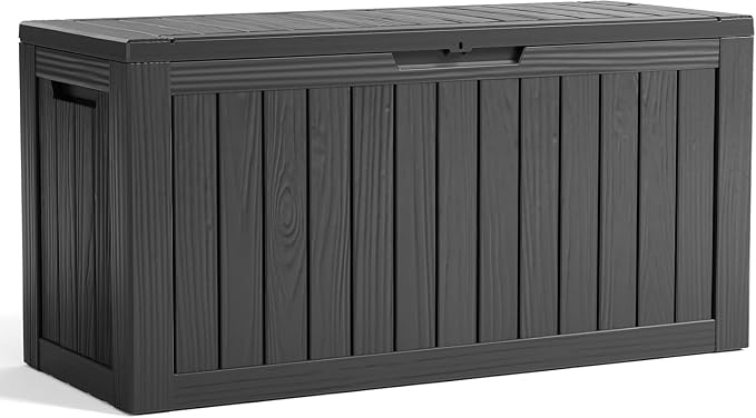80 Gallon Resin Deck Box, Lockable Outdoor Storage Box - Image 5