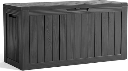 80 Gallon Resin Deck Box, Lockable Outdoor Storage Box - Image 5