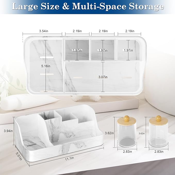 Marble Bathroom Countertop Organizer - Image 7