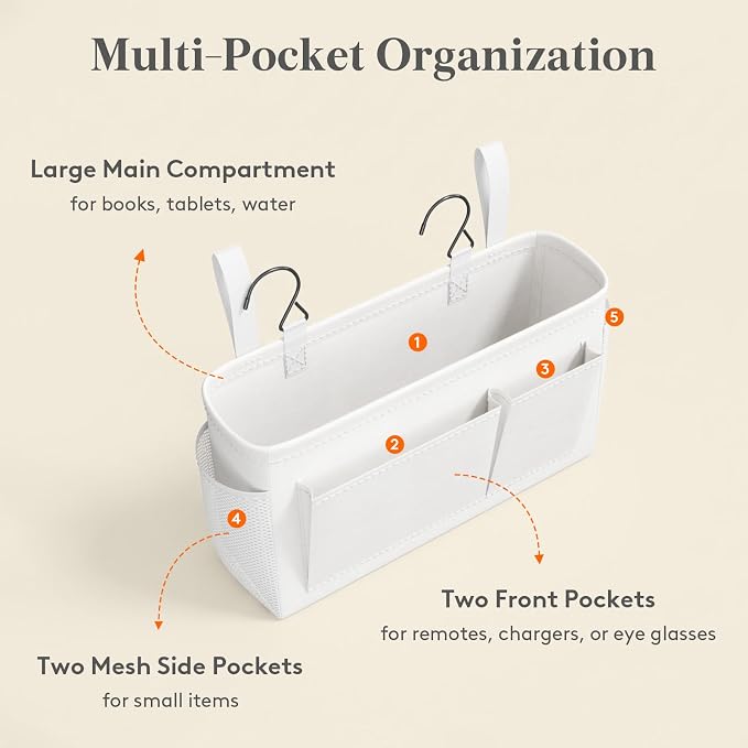 Lifewit Bedside Caddy Storage Organizer, Hanging Storage Bag - Image 5