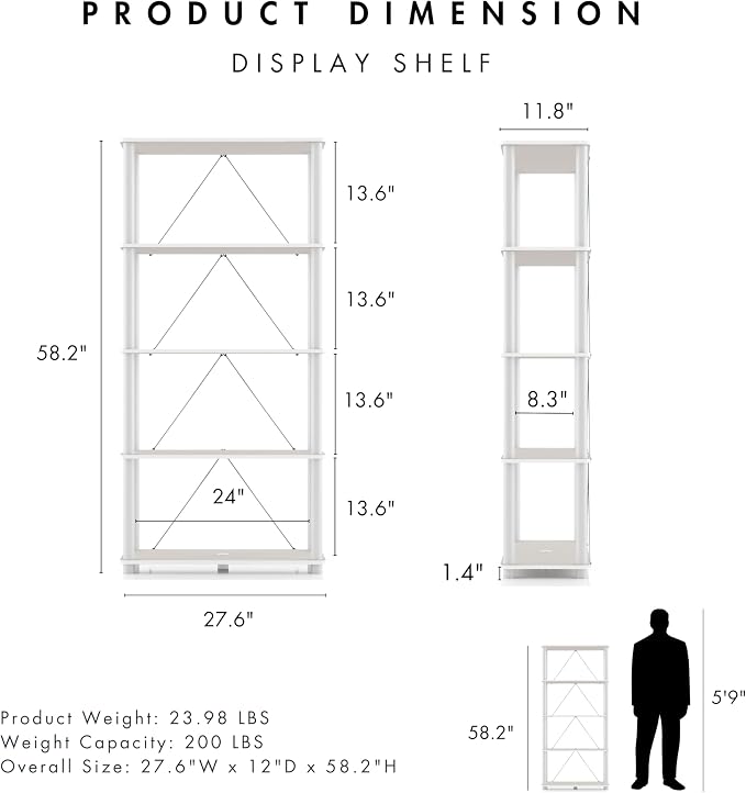 Homes: Inside + Out Apexa Modern 5-Tier Wide Shelving Units, Collectibles - Image 3