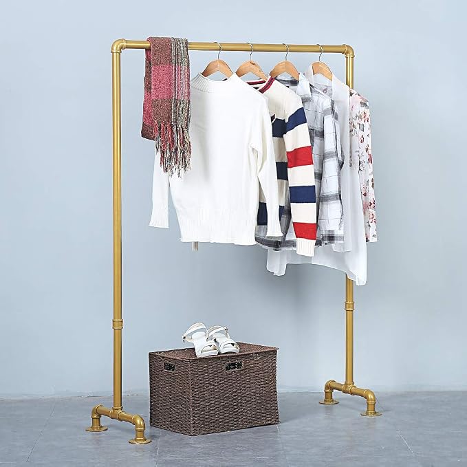 Industrial Pipe Clothing Rack 59in, Clothes Racks - Image 5
