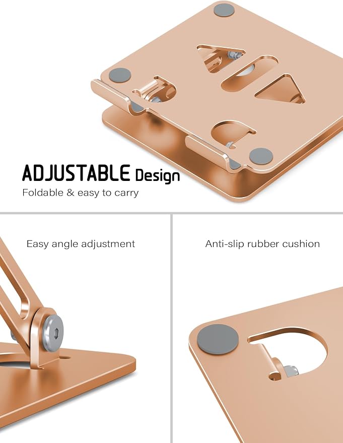 Tablet Stand Holder for Desk Adjustable Tablet Holder, Foldable Aluminum - Image 5