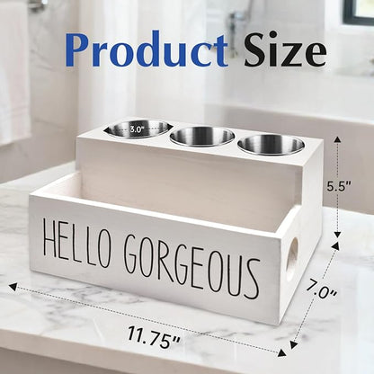 Wooden Hair Tool Organizer, Hair Dryer Holder - Image 7