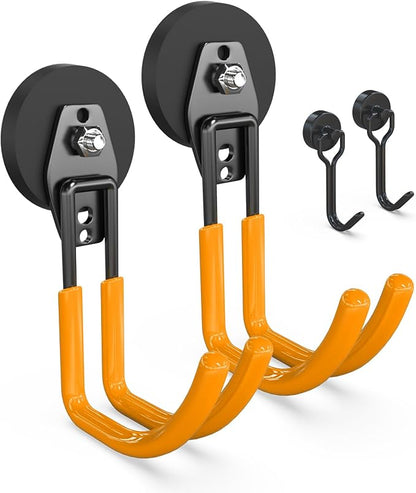 3-H Heavy Duty Magnet Garage Hooks 2 Pack, J Shape Strong Magnetic Hooks by 3-H