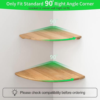 Corner Shelves, Floating Corner Shelf, Round End Wall Mount Display Shelf - Image 2