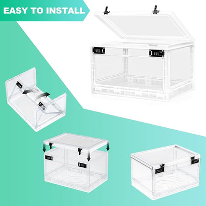 Large Medicine Lock Box with Dual 3-Digit Combination Locks, 24L Lockable - Image 5
