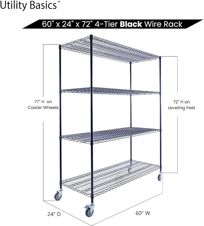 NSF Commercial 4-Tier Wire Shelving - Image 8