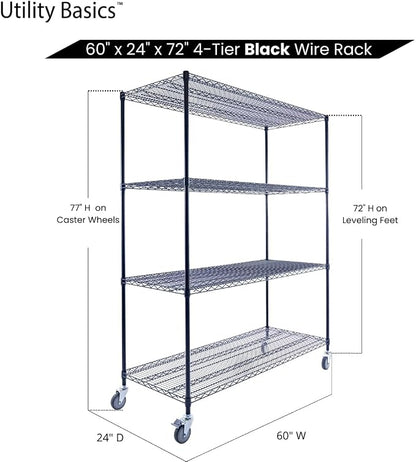 NSF Commercial 4-Tier Wire Shelving - Image 8