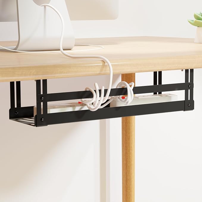 Under Desk Cable Management Tray, 17 in Metal Cable Tray Basket by PAVSTINE