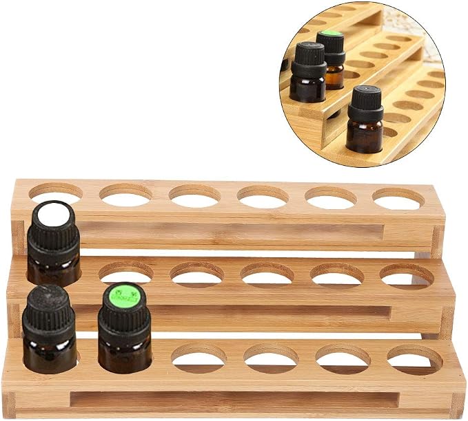3 Tier Essential Oil Holder Stand, 1.4in Hole Diameter Wood Cosmetic Storage - Image 6