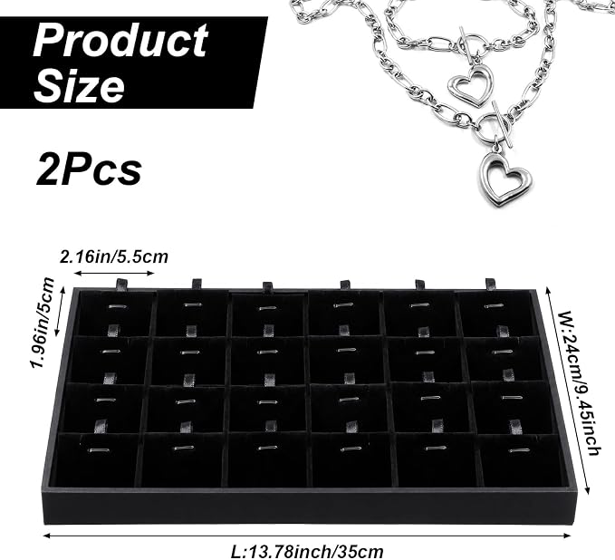 2pcs 24 Grids Stackable Jewelry Tray Organizer - Image 2