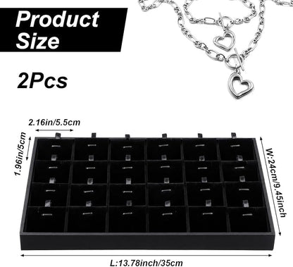 2pcs 24 Grids Stackable Jewelry Tray Organizer - Image 2