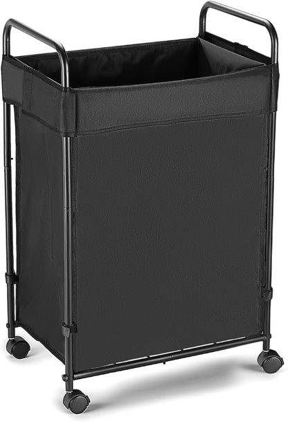 90L Laundry Hamper with Wheels, Rolling Laundry Sorter cart with Metal Frame by SweetBin
