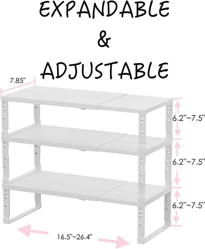 Adjustable Metal Shelving Unit, Stackable & Expendable Storage Rack - Image 3