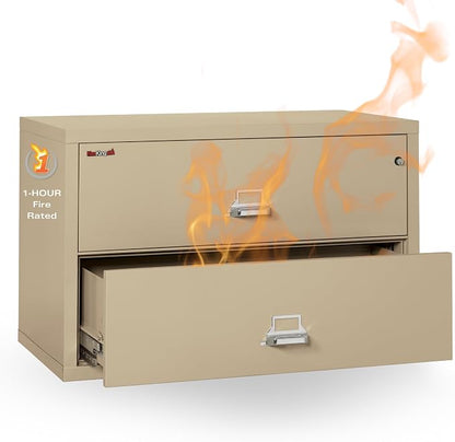 FireKing Fireproof Lateral File Cabinet, 27.75" H x 44.5" W x 22.13" D by FireKing