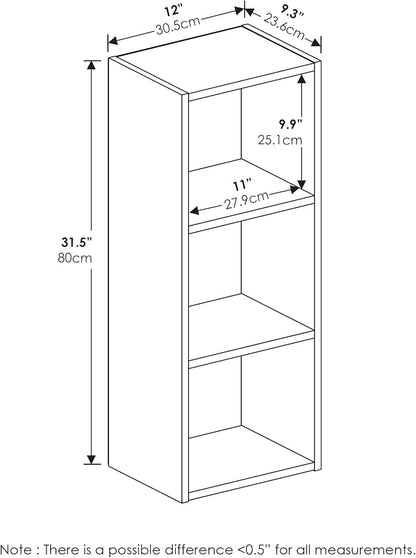 Furinno Pasir 3-Tier No Tool Assembly Open Shelf Bookcase, French Oak - Image 3