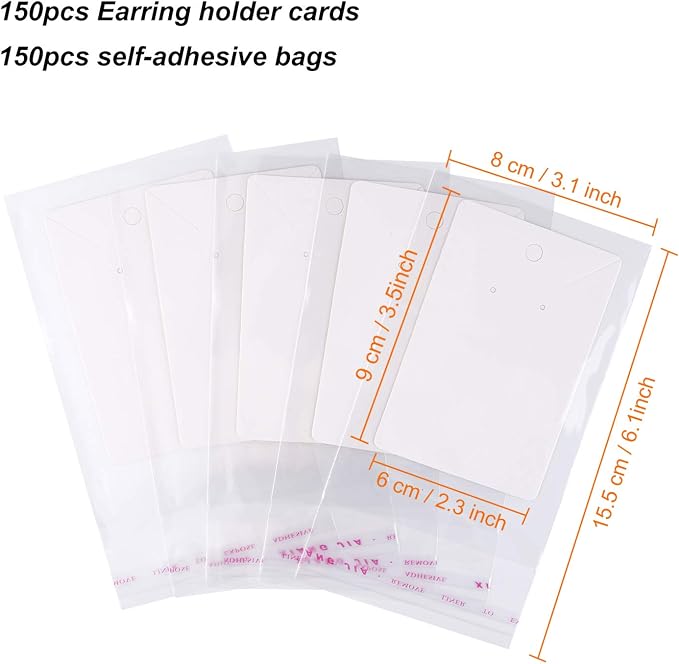 MIAHART 150 Set Earring Holder Cards Necklace Display Cards - Image 3