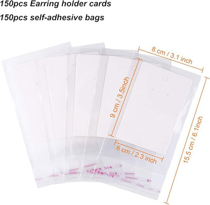 MIAHART 150 Set Earring Holder Cards Necklace Display Cards - Image 3