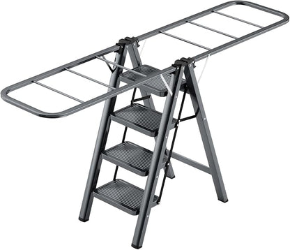 Multi-Functional 5 Step Ladder Used as Clothes Drying Rack, Sturdy Carbon Steel by WelcomeToOQY
