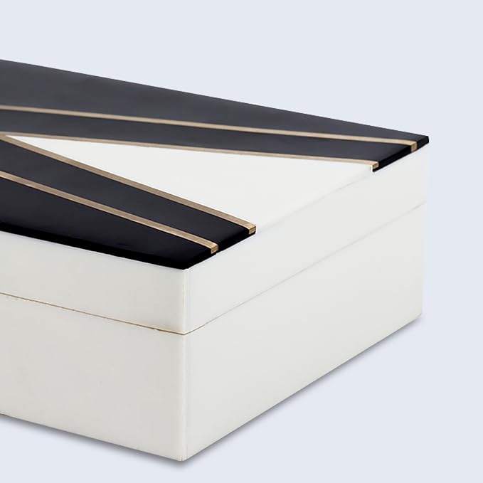Handicrafts Home Black and White Decorative Storage Box - Image 5
