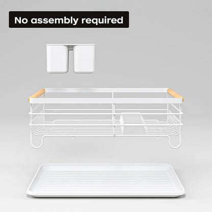 Dish Racks for Kitchen Counter: Wooden Handles, Thickened Metal, No Assembly. - Image 6