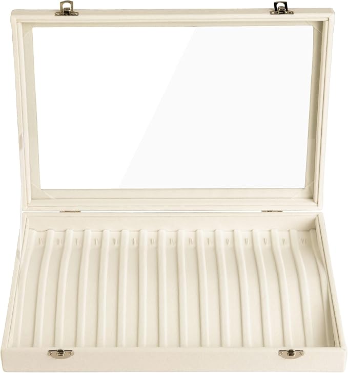 Frebeauty 15 Hooks Necklace Tray Velvet Neckalce Organizer - Image 2