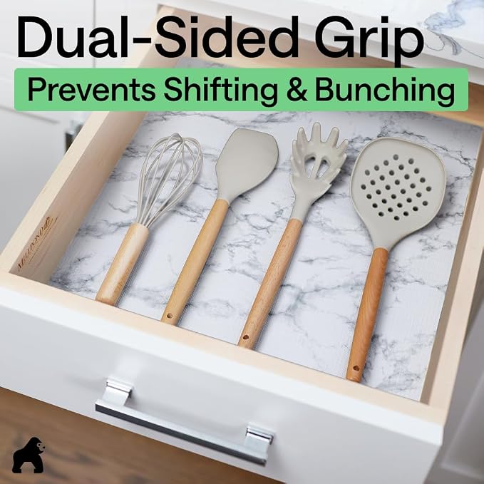 GORILLA GRIP DripGuard Shelf Liner, Non-Adhesive Drawer and Kitchen Cabinet - Image 4