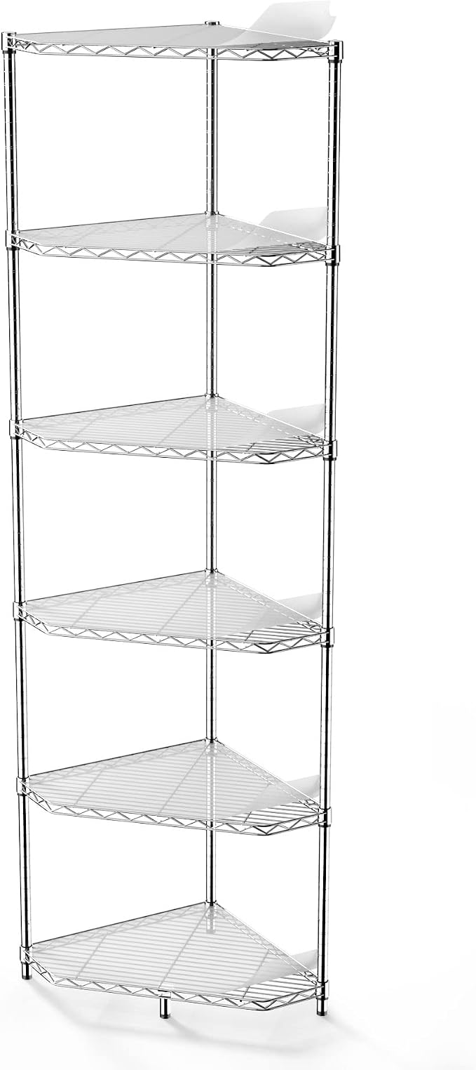 6-Tier NSF Metal Corner Shelf Wire Shelving Unit by pouseayarMassageTable