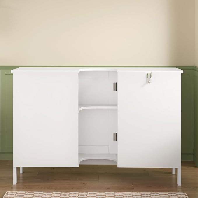 TEENFON 35.4" Pedestal Sink Storage Cabinet - Image 7