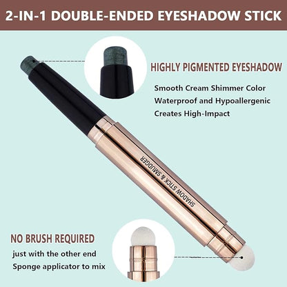 Evergreen Eyeshadow Stick Makeup, Highlighter Matte Cream Eye Shadow Pencil - Image 3