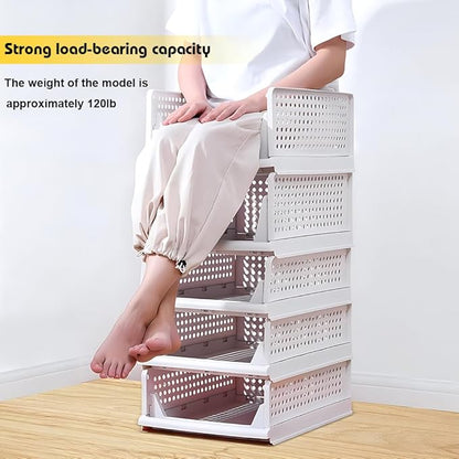 yazi 5 Pack 5L Plastic Stackable Closet Storage Boxes | Practical closet - Image 4