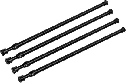 4 Pack Small Tension Curtain Rod, Short Adjustable Extendable | Spring Loaded by GinbelDirect