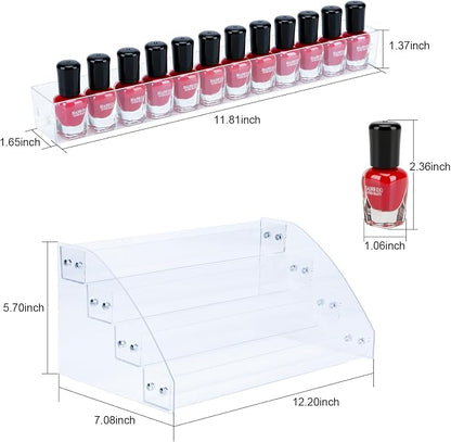 KINGROW Nail Polish Organizer Holder Rack 4 Layers Acrylic Display Rack - Image 2