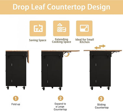 59’’ Rolling Kitchen Island Cart - Image 3