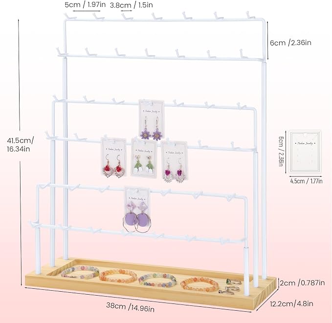 Earring Display for Vendors, 6 Tiers Earring Rack Display Holder Stand - Image 2
