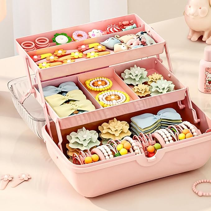 Cute Girls Hair Accessories Storage Box Bow Switch Organizer Box Jewelry Box - Image 6