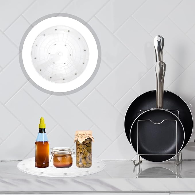 OUNONA 12-Inch Acrylic Rotating Turntable Kitchen Storage Organizer Tray - Image 9