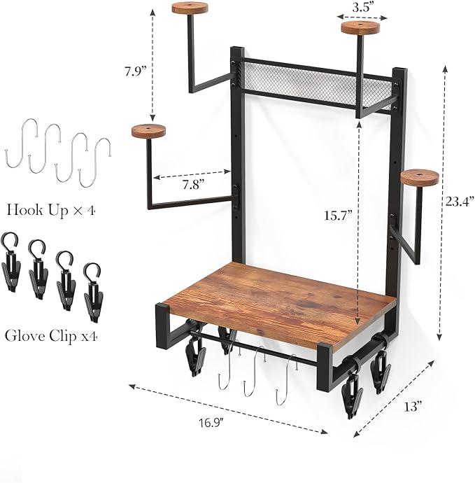 TheElves Motorcycle Helmet Holder Wall Mount, Heavy-Duty Helmet Rack - Image 2