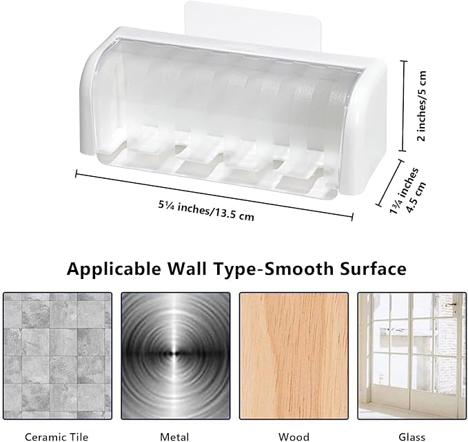 5 Slots Toothbrush Holder Wall Mount - Image 6