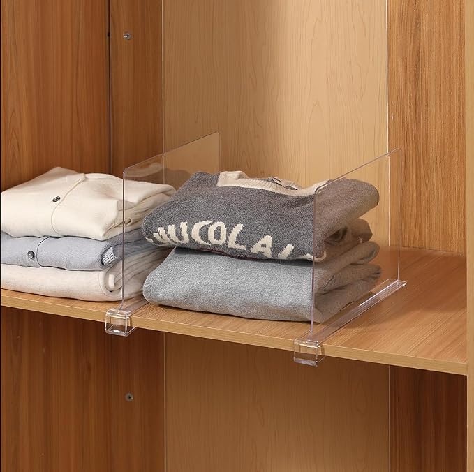 8-Pack Clear Shelf Dividers - Image 3
