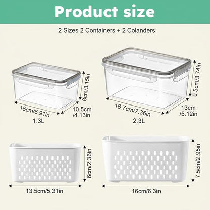 Fruit Storage Containers for Fridge 2 Pack, Fridge Organizers and Storage - Image 2